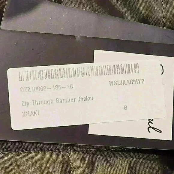 Womens Boohoo Zip through Bomber Jacket XS Khaki - Picture 10 of 14